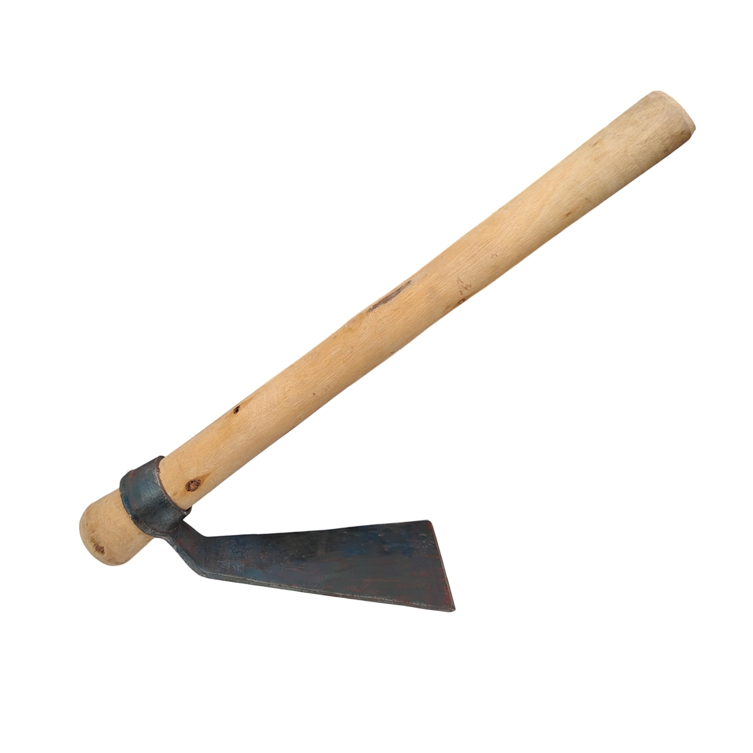 Small Hand Iron Spade/Hoe for Gardening & Agriculture Heavy Duty Tool - 45 cm Long Wooden Handle. Kalai Kothu Manvetti/Kudaal/para/Favada/Kala Katti/Patte. (Medium)-image-38