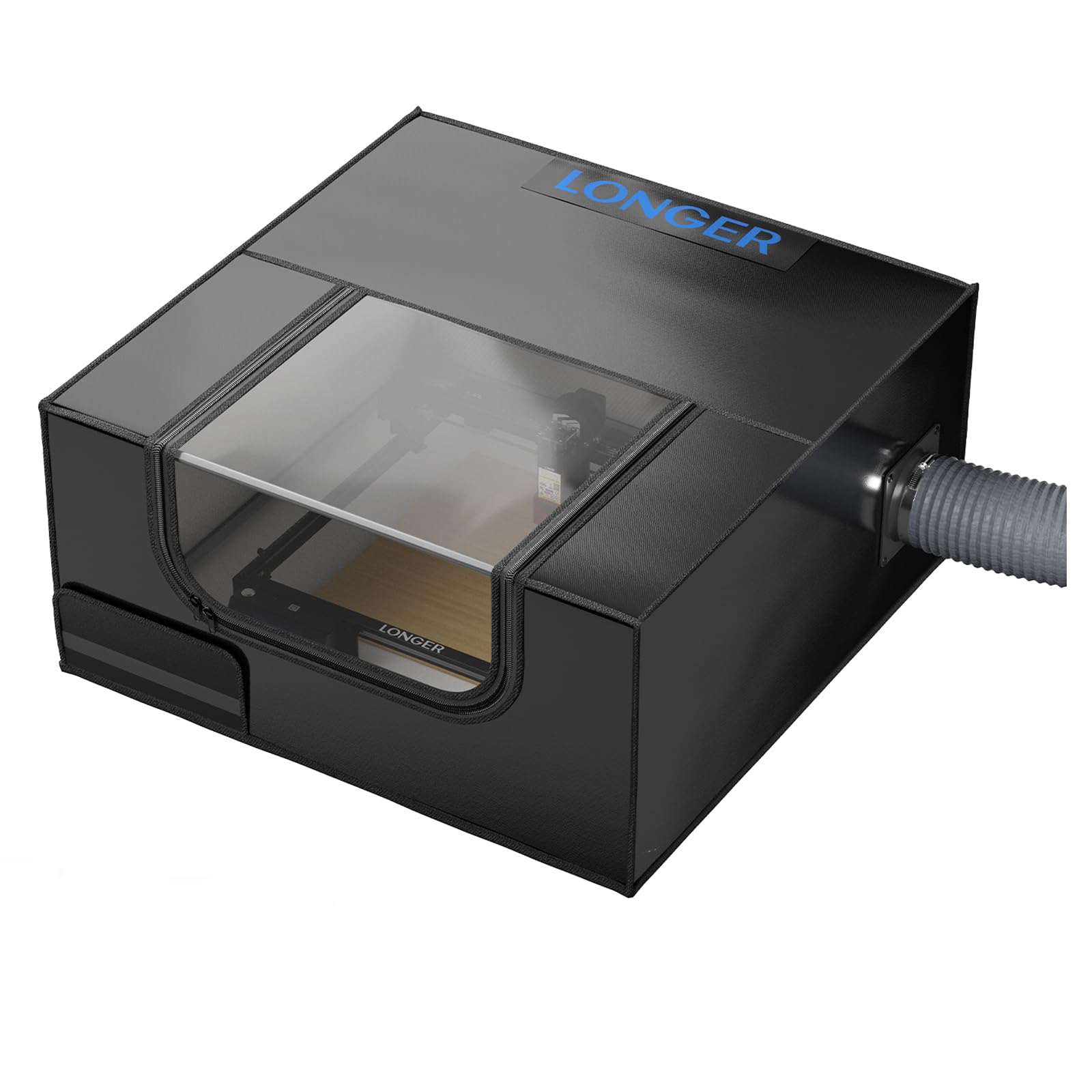 LONGER Laser Engraver Enclosure with Vent, 27.5x27.5x11.8 inches Laser Cutter Machine Protective Cover for Most Laser Engraving Machine Insulates Against Smoke and Odor Noise Reduction Eye Protection