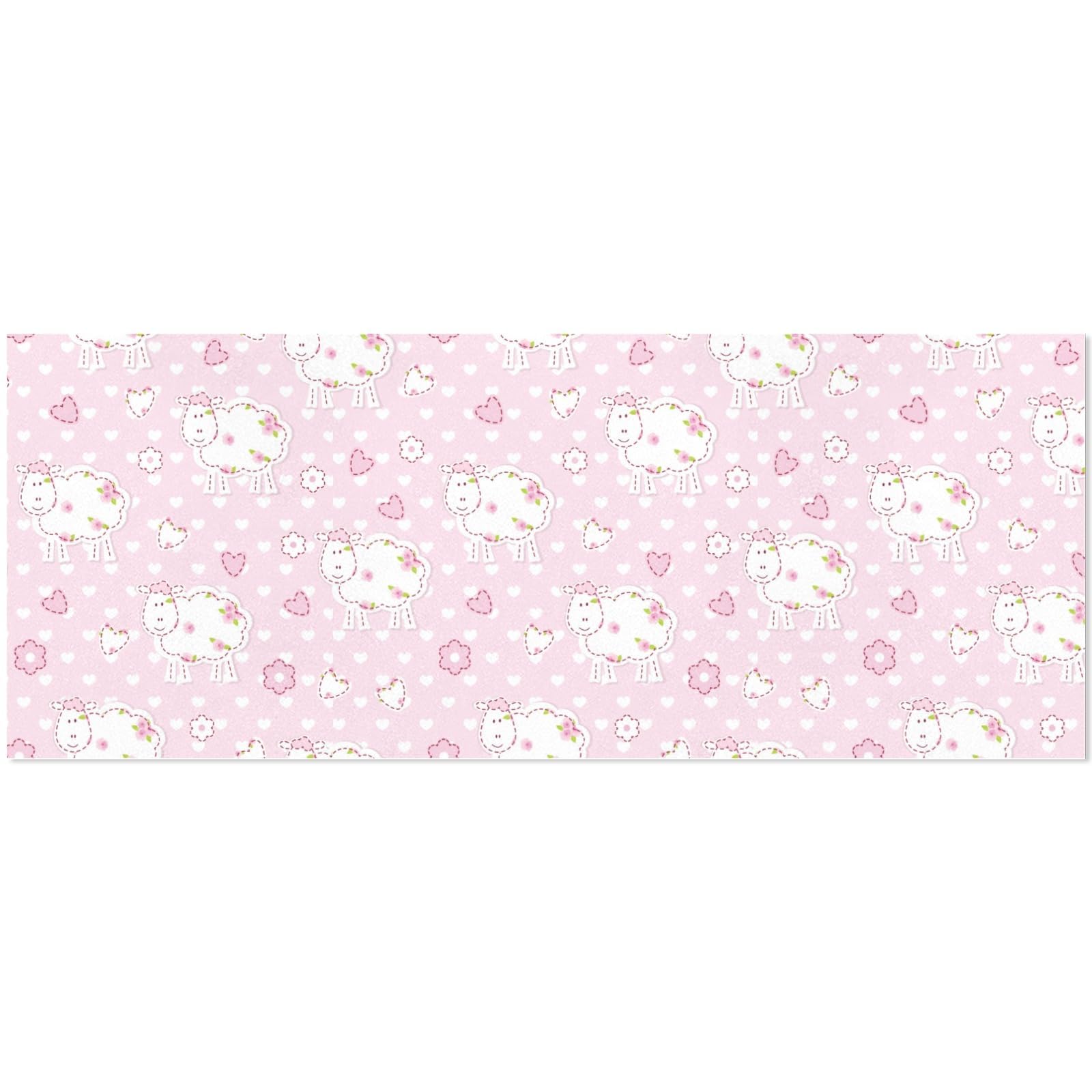 3 Rolls Birthday Wrapping Paper Roll - Pink with Cute Sheep Design Gift Wrapping Paper for Bridal, Holiday, Party, Baby Shower - 58 x 22.8 inch