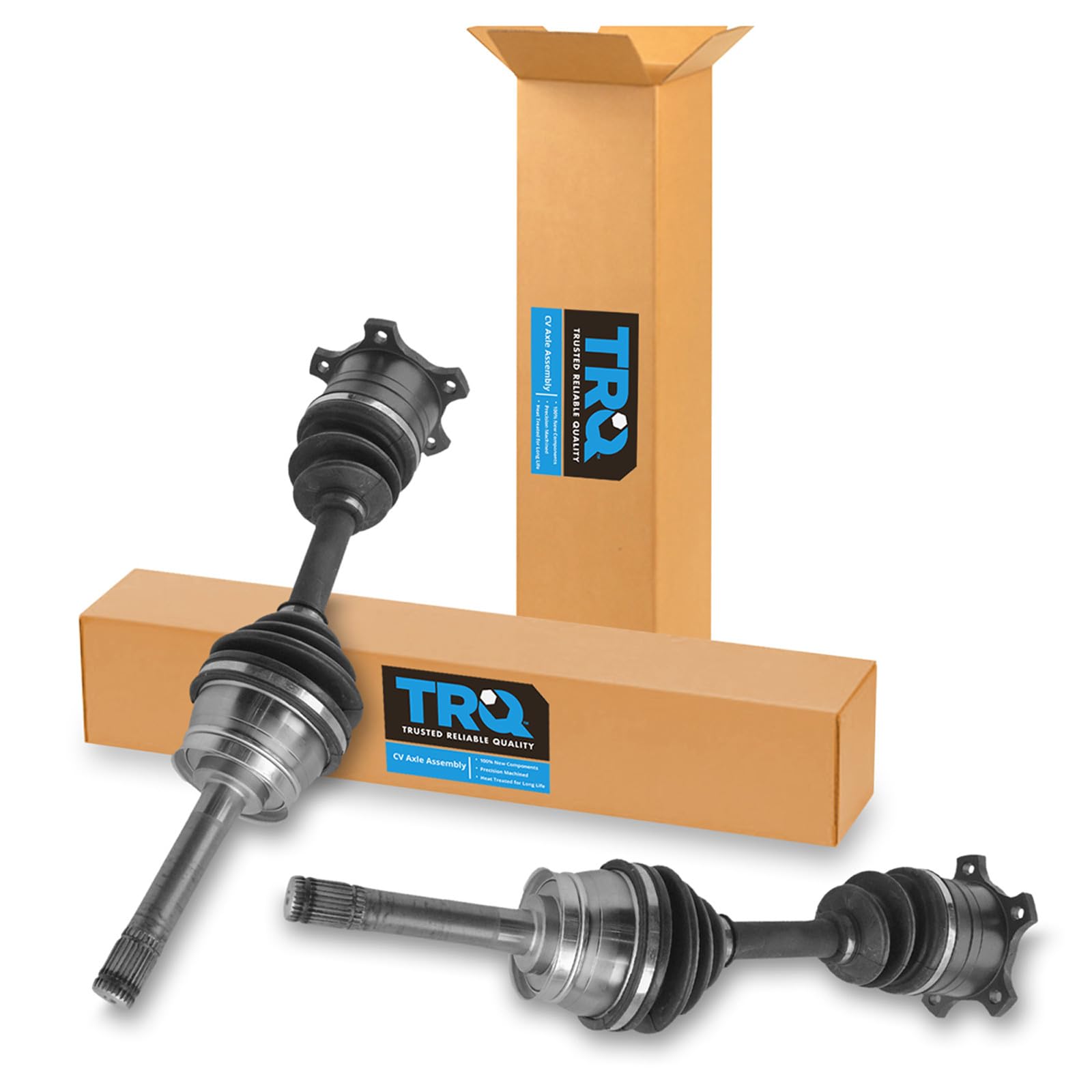 TRQ Front Driver and Passenger Side CV Axle Assembly Set Neoprene Boots