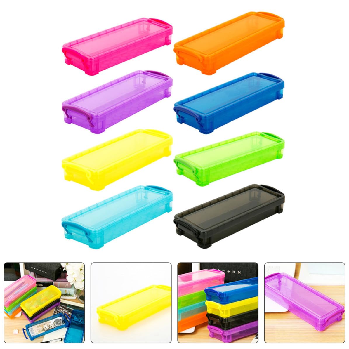 iplusmile Estuche para Guardar Bolígrafos de Plástico, 8 Piezas, Colorido