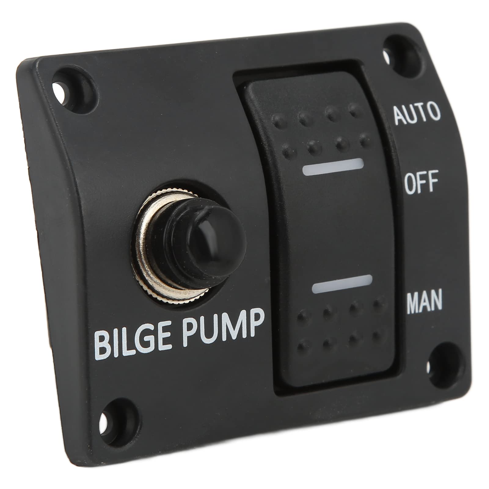 SEAFLO 3-Way Bilge Pump Switch Panel - Automatic/Off/Manual, 15A Circuit Breaker, LED Light, 12V/24V/32V