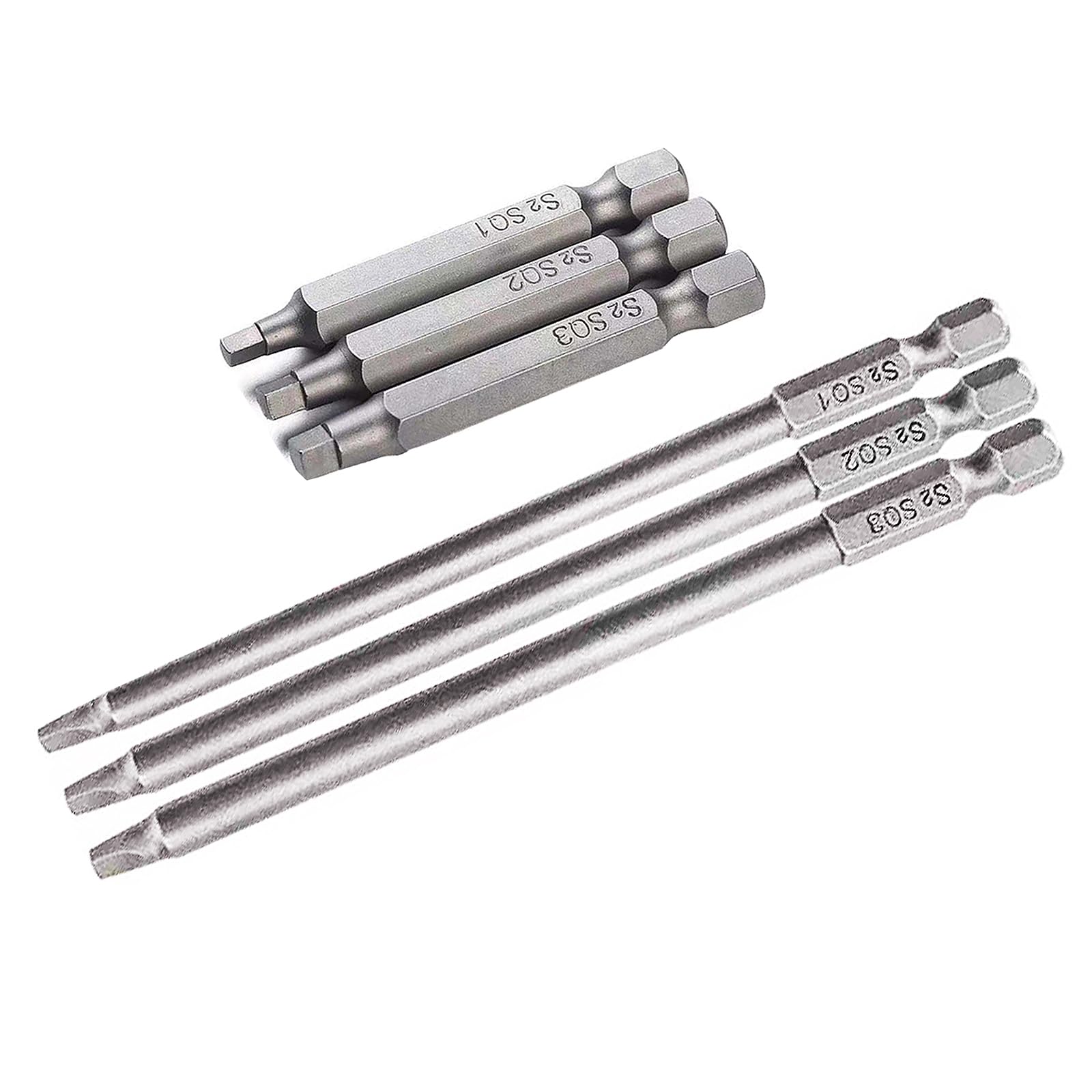 Magnetic Square Head Screwdriver Bits Set including 1/4 Inch Hex Shank