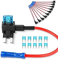 Nilight Add-a-Circuit Mini Fuse Tap Holder 10 Pack with 15A Fuses - Easy Vehicle Wiring Adapter for Dash Cams & LEDs