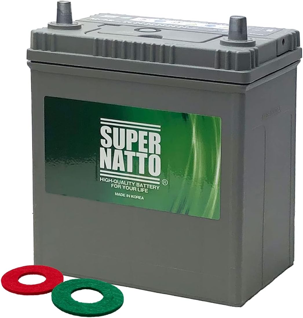 Amazon 自動車用バッテリー M 42 55b19l 60b19l 55bl 60bl互換 アイドリングストップ 軽自動車バッテリー 40b19lの大容量タイプ 使用済みバッテリーの回収無料 ミラ ワゴンr タント ムーブ デイズ Super Natto スーパーナット カー バッテリー 車 バイク