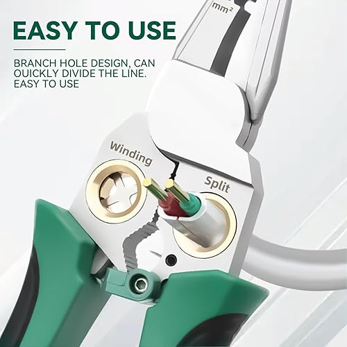 Miniatura 7 de Pelacables 8 en 1 con probador de voltaje, herramienta de pelado de cables eléctricos multifunción para cortar y tirar de alicates, herramienta de