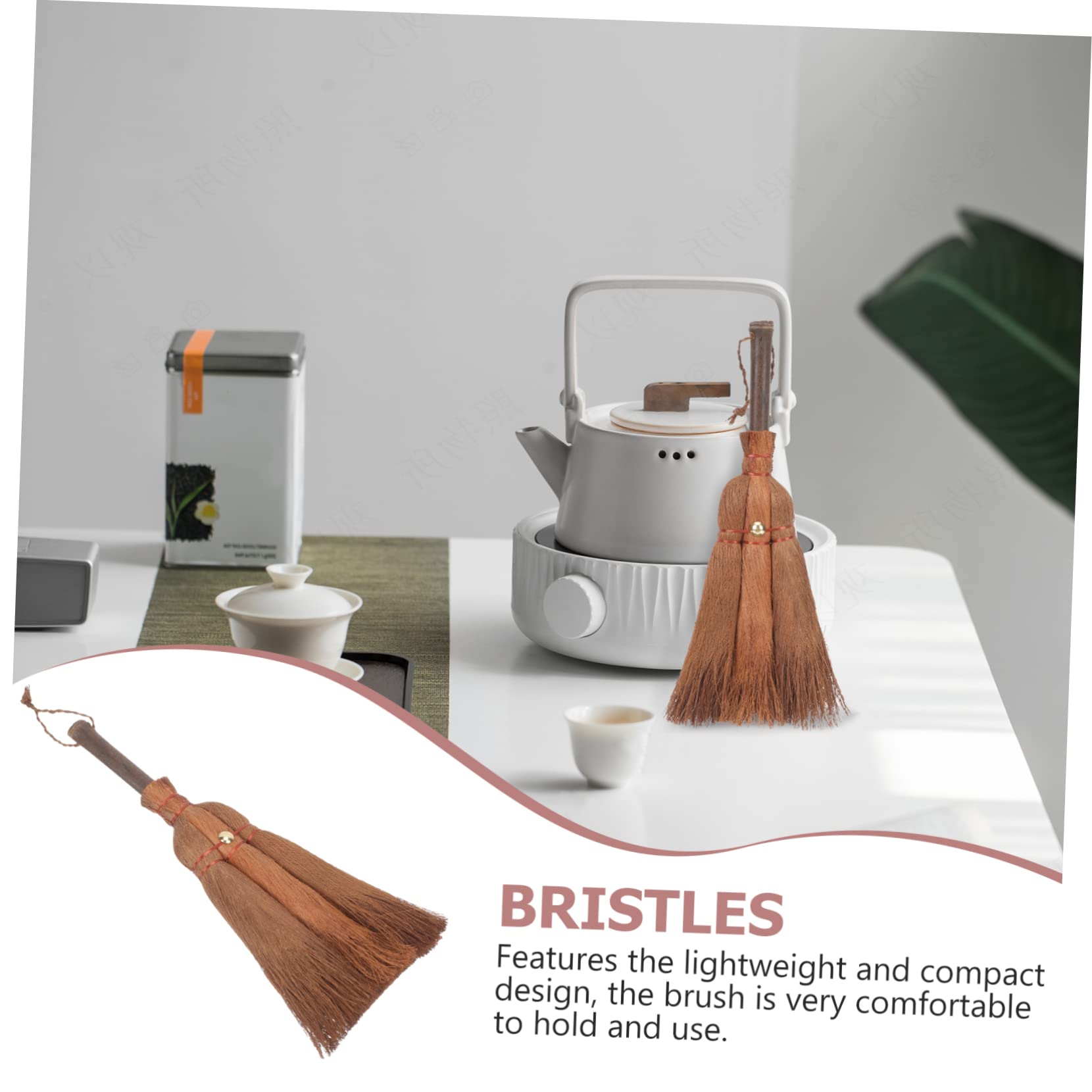 FOMIYES Brown Silk Broom Outdoor Mini Cleaning Brooms Bed Broom Goblincore Room Decor Pet Broom Home Cleaning Broom Dustpan Escoba De Palm Cleaning Brushes for Household Use Brown Hair