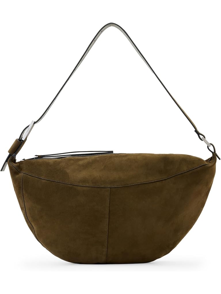 Brown AllSaints Luna Suede Shoulder Bag