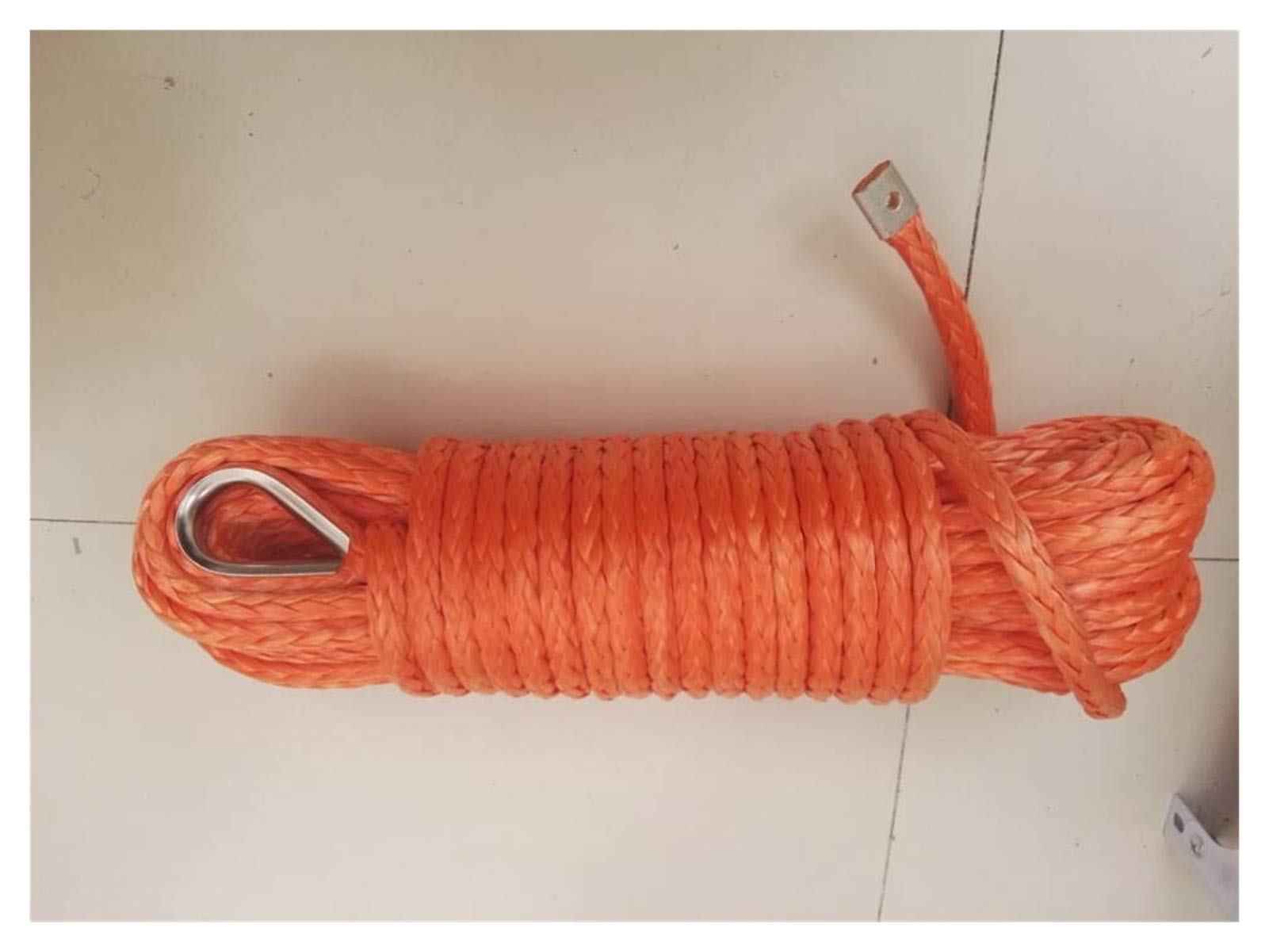 Winch Rope, Orange 12mm*30m Synthetic Rope,ATV Winch Cable,Tow Car, Line