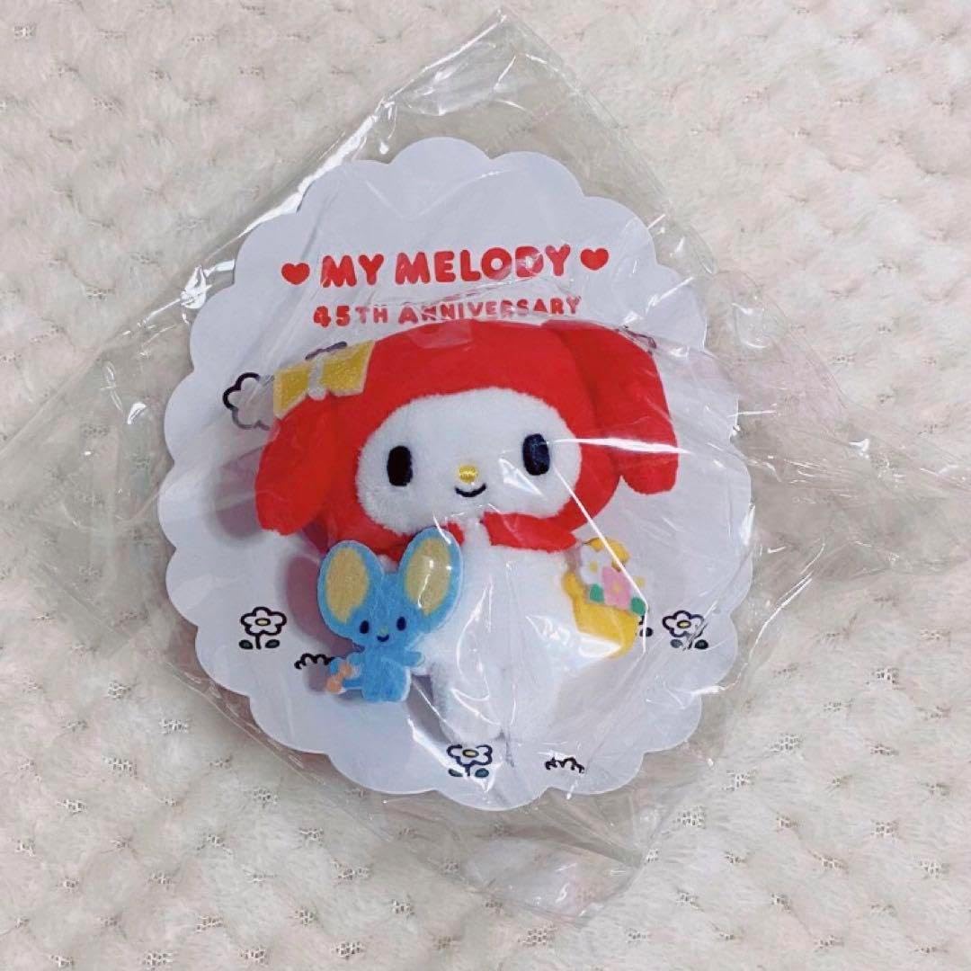 マイメロ 45周年 アニバーサリー ぬいぐるみ ブローチ マイメロディ 赤