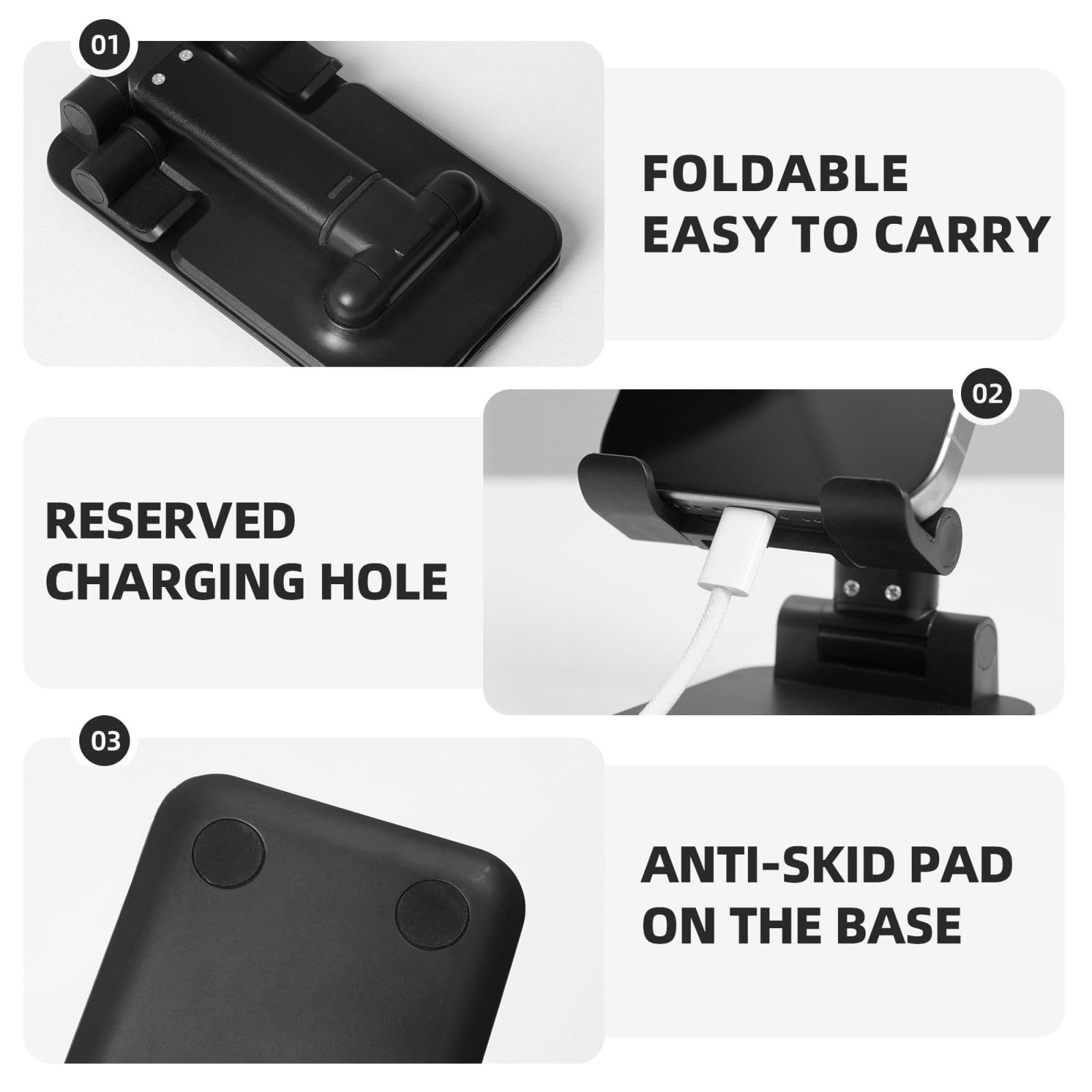 Saiji Tablet Cell Phone Stand Holder, Height Adjustable, 360