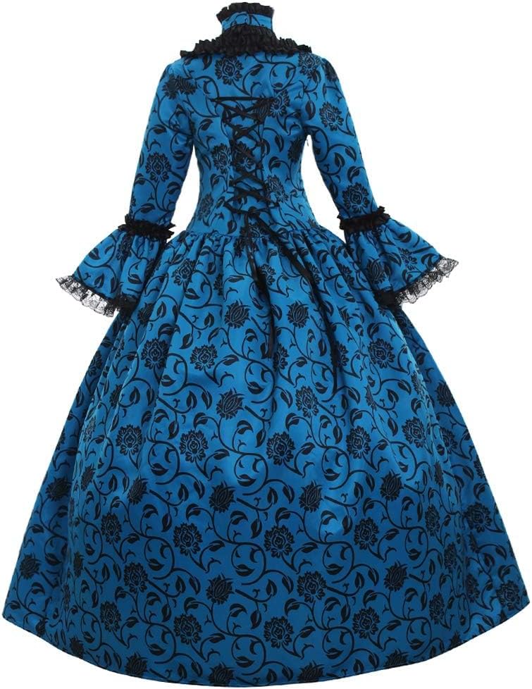 CountryWomen 18th Century Dress Long Halloween Party Costumes Women's Gothic Victorian Rococo Party Dresses