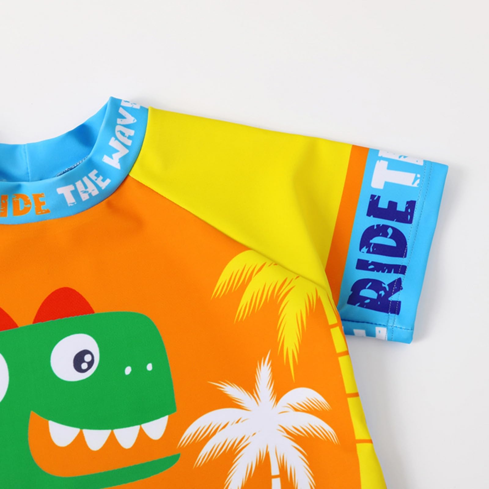 Generisch 2025 - Traje de baño infantil para niños Conjunto de natación de 3 piezas para niños Camiseta de natación de manga corta Bañador Rashguard Trajes de baño 11 años