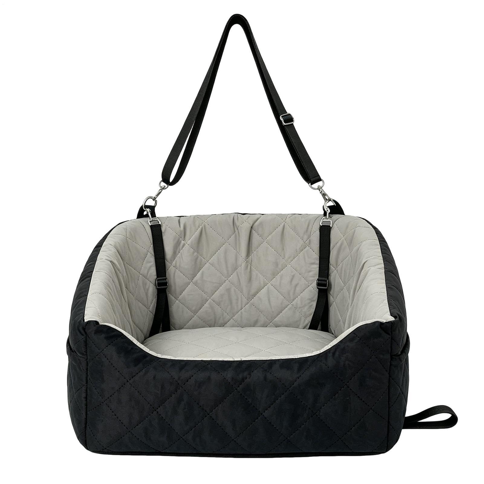 Asiento De Coche Para Mascotas Impermeable con Cinturón de Seguridad para | Confortable Elevador y Asiento de Viaje para Perro Para Cachorros y Gatos Pequeños y Medianos en SUV y