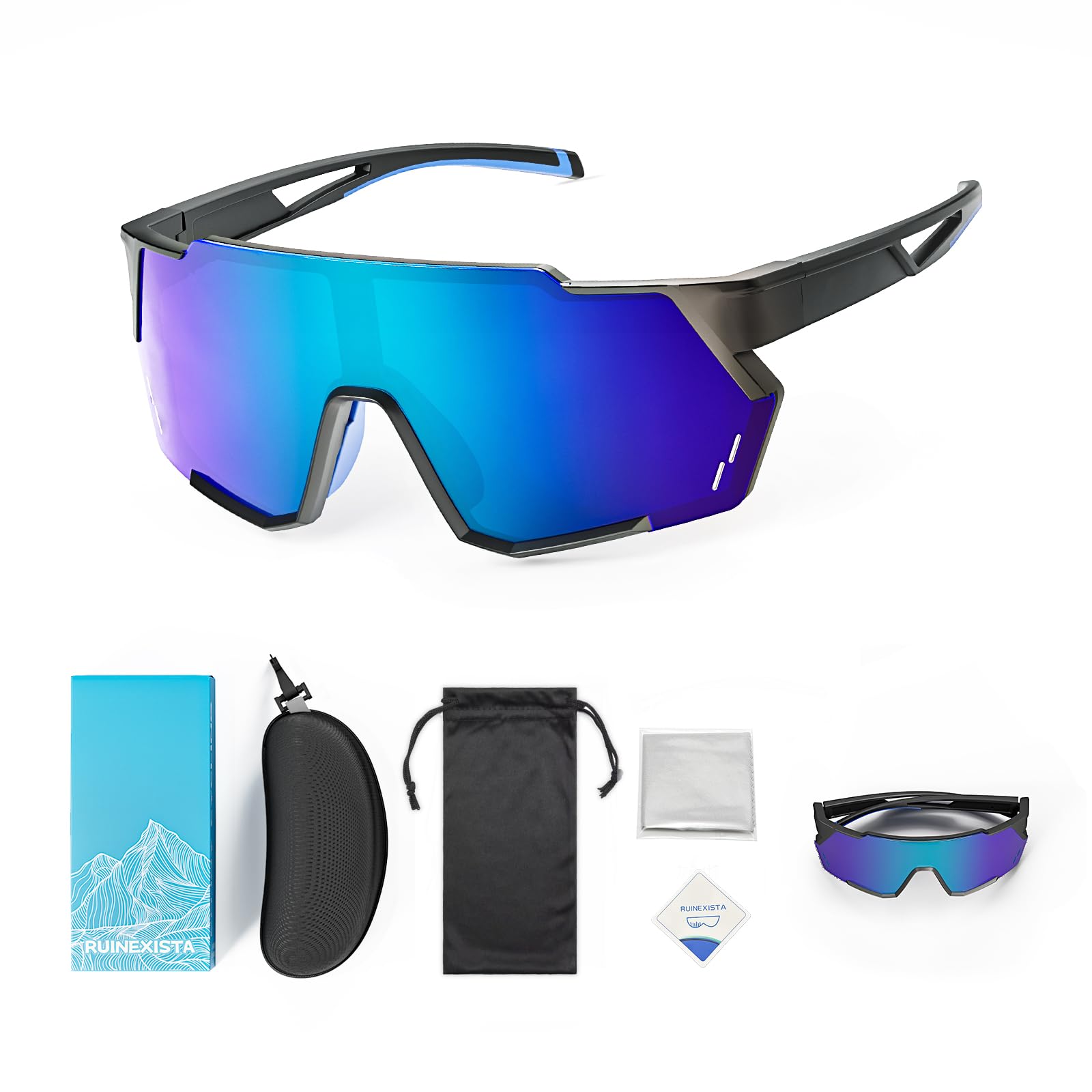 Gafas de Sol Deportivas para Mujere y Hombre, Gafas de Ciclismo, Nasalera Ajustable, Gafas de Sol Polarizadas, Protección UV400, Gafas de sol para Actividades/Carreras/Bicicleta/Esquí