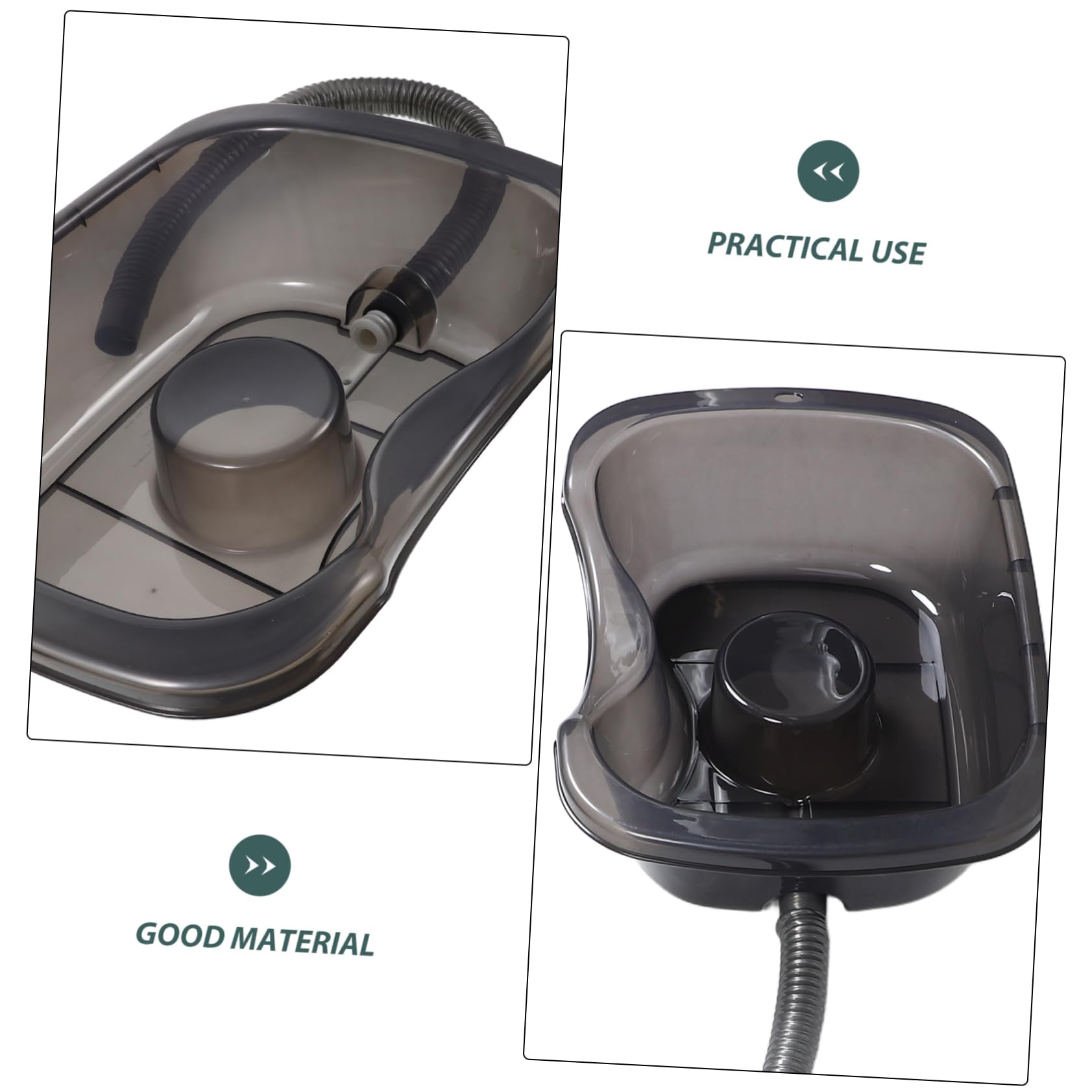 FOMIYES Lavacabezas Portátil Para Personas Mayores Lavacabezas Para Cama Diseño Transparente y Duradero