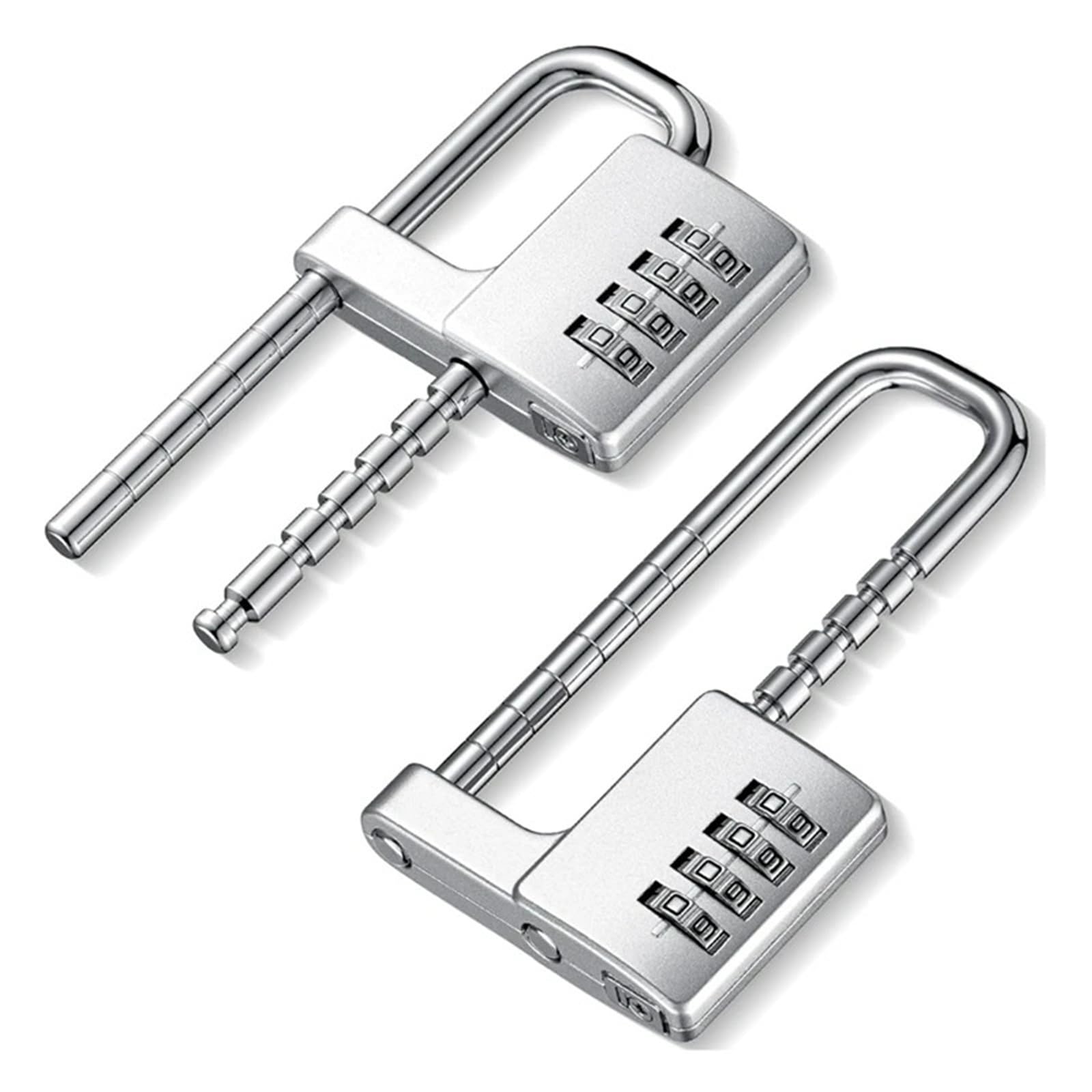 Vorhängeschloss 2 Pcs 4 Digit Combination Lock | Code Cabinet U Shaped Gym Locker Adjustable Padlock Long Shackle