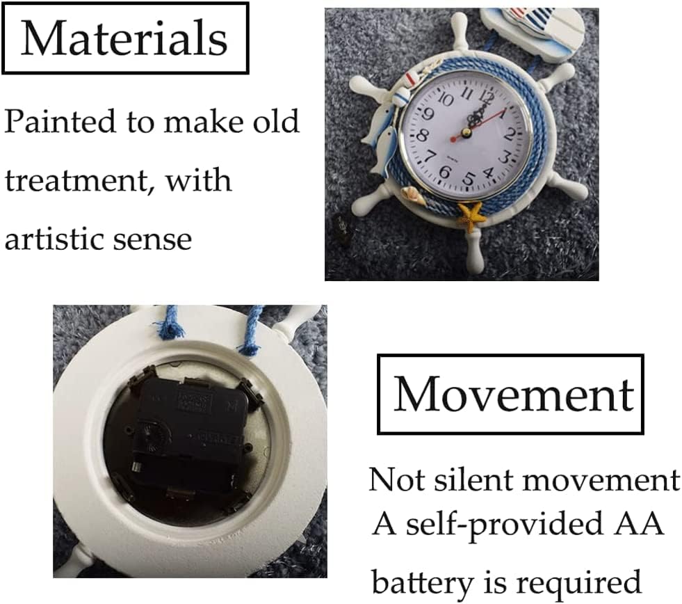 Miniatura 7 de PAASHE Best Wall Clock Wall Clock Creative Wooden Rudder-Shaped Wall Clock Unique Personality Fashion Decorative Clock for Living Room Dining Room