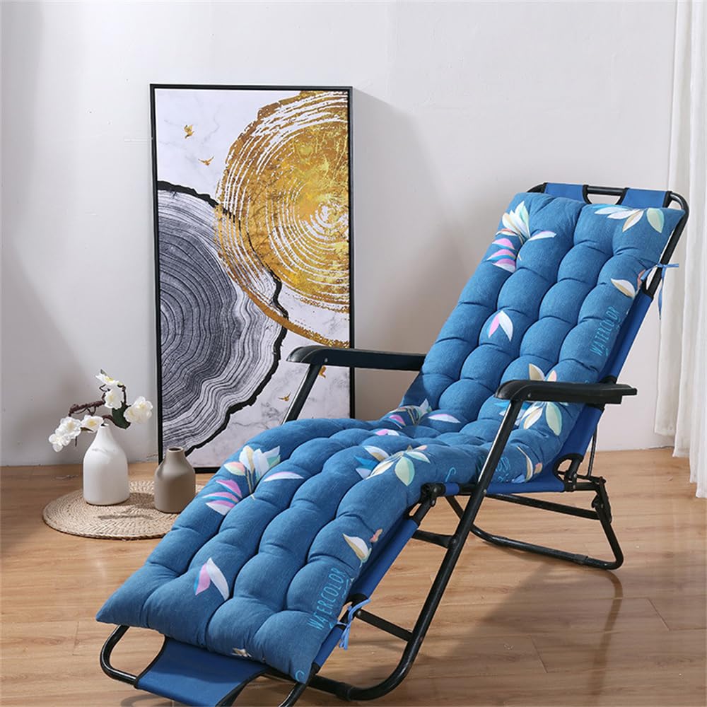 Mateju Sun Lounger Cushion Thick Soft Recliner Cushions Non-Slip Top Cover, Print Quilted Thick Padded for Garden Indoor Outdoor Garden Rocking Chair/Sunbed/Bench (Lily Flower,53x53cm)
