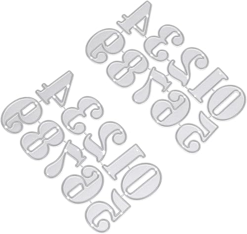 2 troqueles de corte, figura de metal de acero al carbono, plantilla de troquelado de troquel, caja decorativa de regalo para número de artesanía de