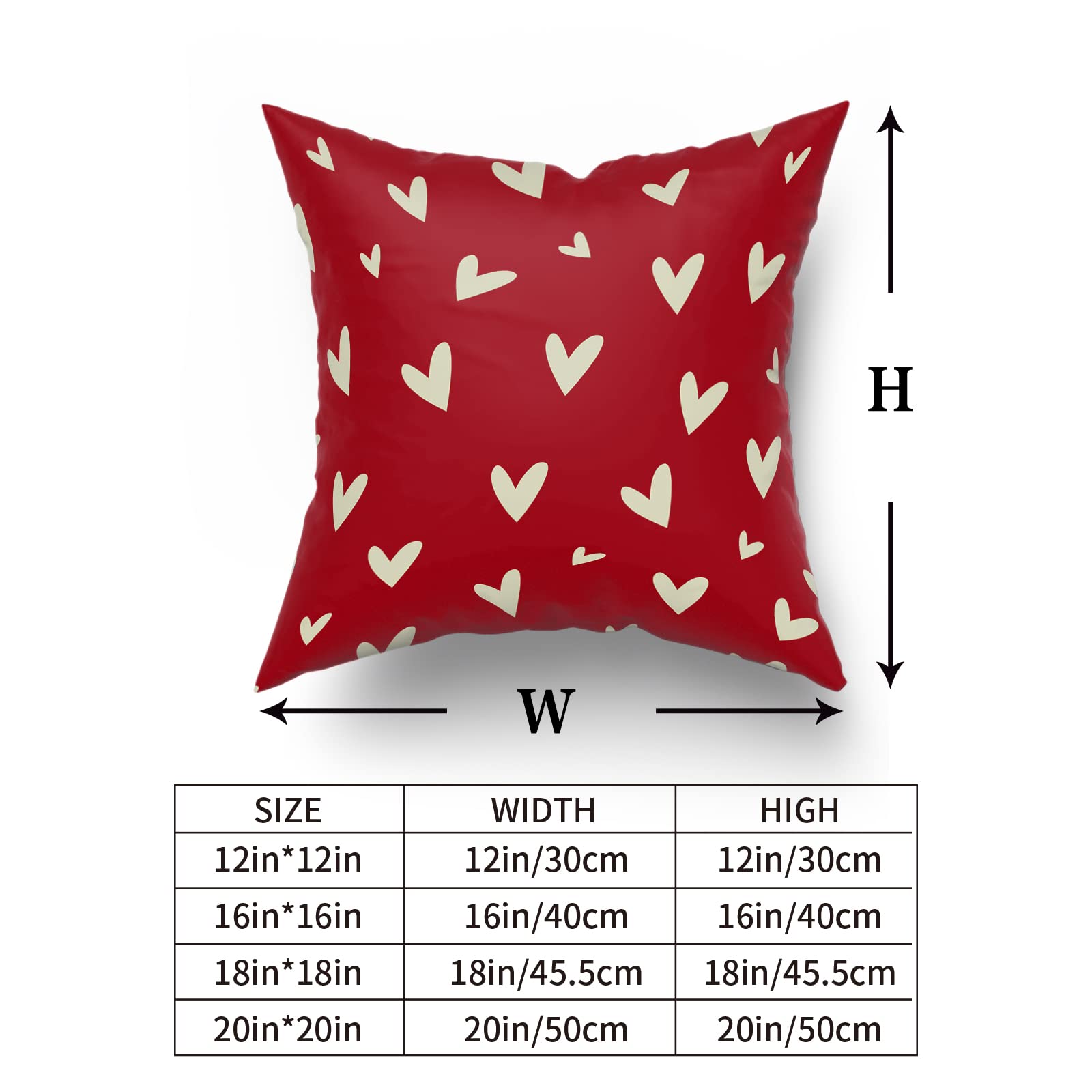 Set di 2 federe per cuscino per San Valentino, 45 x 45 cm, per divano