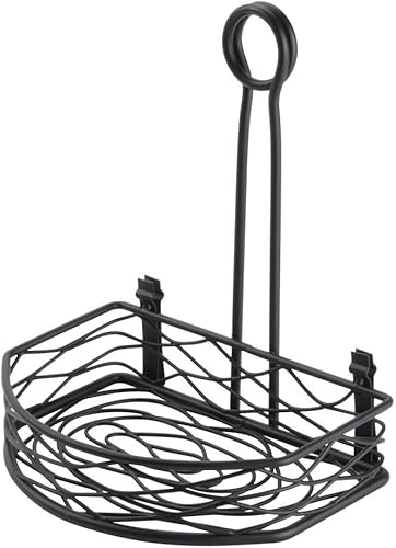 American Metalcraft SRBNB1 - Soporte semicircular de alambre para condimentos, hierro forjado, color negro
