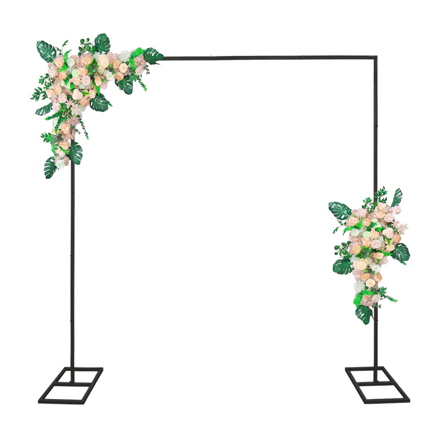 Fiita 8.2FTx8.2FT Black Adjustable Wedding Arch Backdrop Stand Square Tube Metal Rectangular Party Arch for Ceremony Birthday Bridal Baby Shower Anniversary Arbor Balloon Photography Exhibition Decor