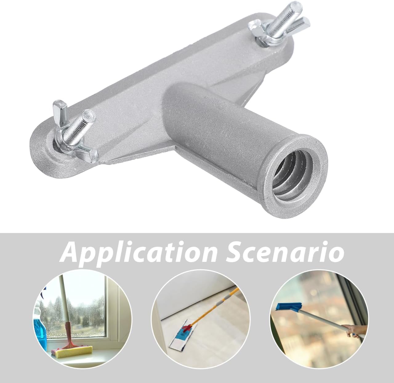 VILLCASE Broom Handle Adapter and Mounting Brackets 4-Pack for Secure Broom Head Connection and Pole Handle Extension Easy Installation 4.72X3.07X4.72 Inches