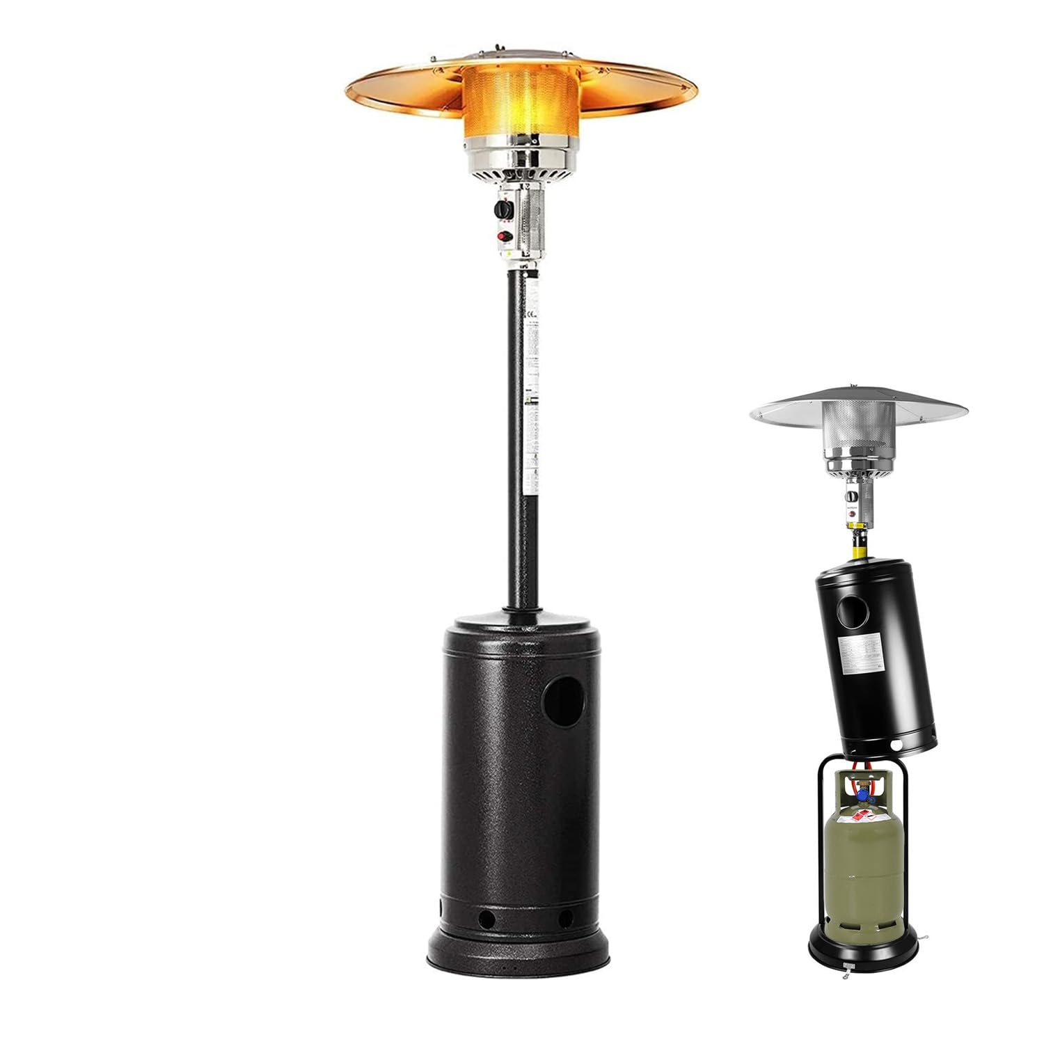 Avilia Fungo Riscaldante per Esterno a Gas GPL 5/12Kw - Stufa a Gas con Porta Bombola da 15kg Ideale per Riscaldare Patio, Giardino o Terrazzo con Potenza Regolabile e Accensione Pizoelettrica