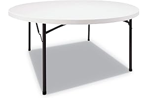 Alera Round Plastic Folding Table | Seats up to 6 People |...