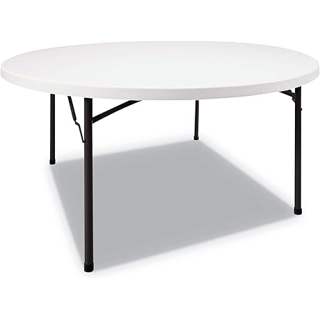 Alera Round Plastic Folding Table | Seats up to 6 People |...