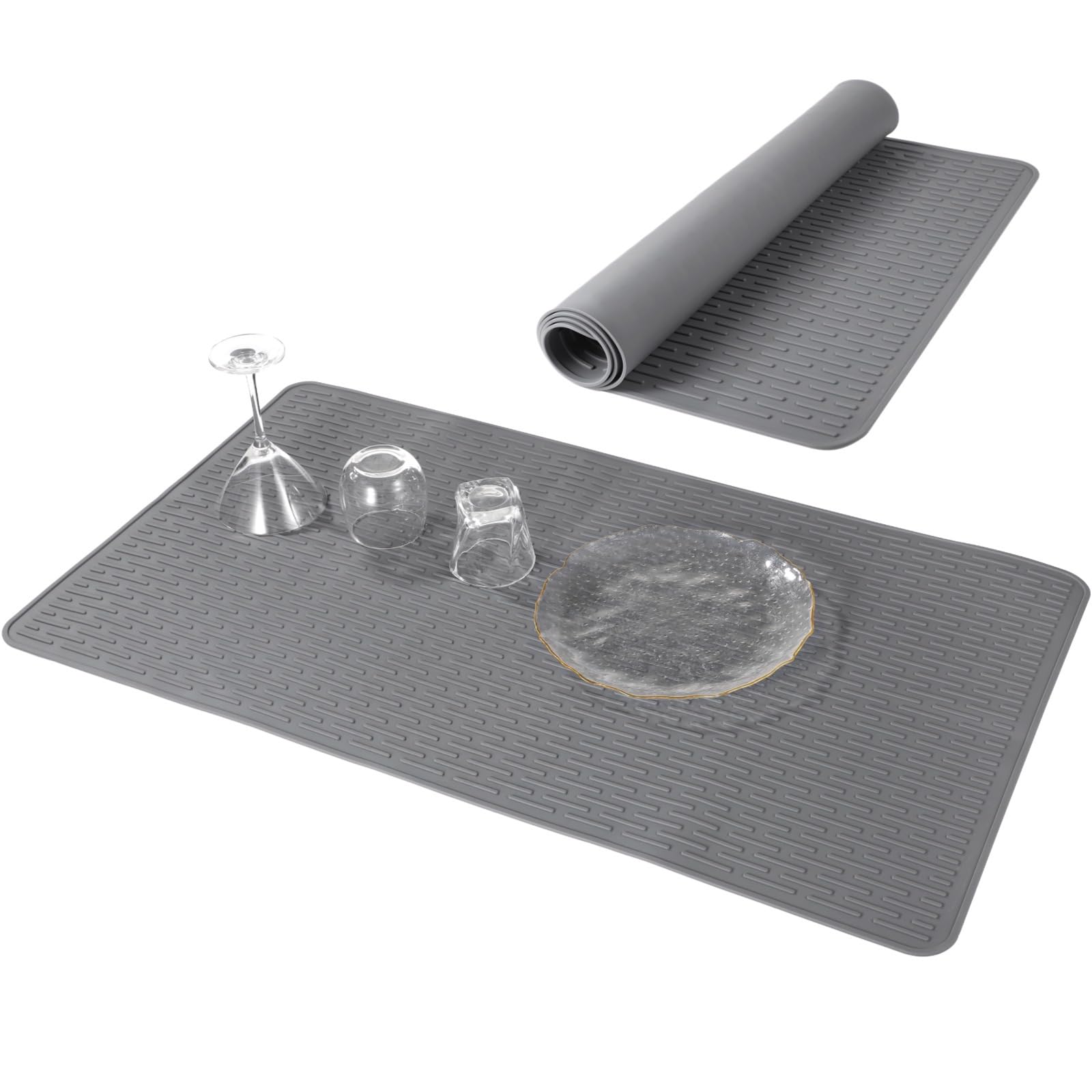 Abtropfmatte, Silikon, extra groß, Küchenunterlage, leicht zu reinigen, hitzebeständig, für Töpfe und Pfannen, 91,4 x 51,4 cm
