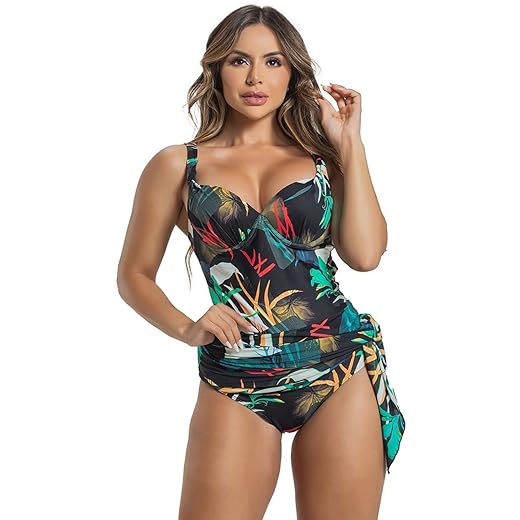 Maiô Feminino com Saia e Bojo Meia Taça com Aro