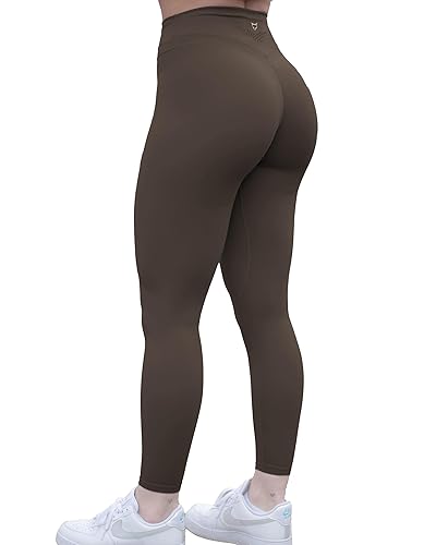 TomTiger Yoga Pants for Women Butt Lifting Yoga Leggings High Waisted Tummy Control Booty Tights Workout - X-Small - Taupe
