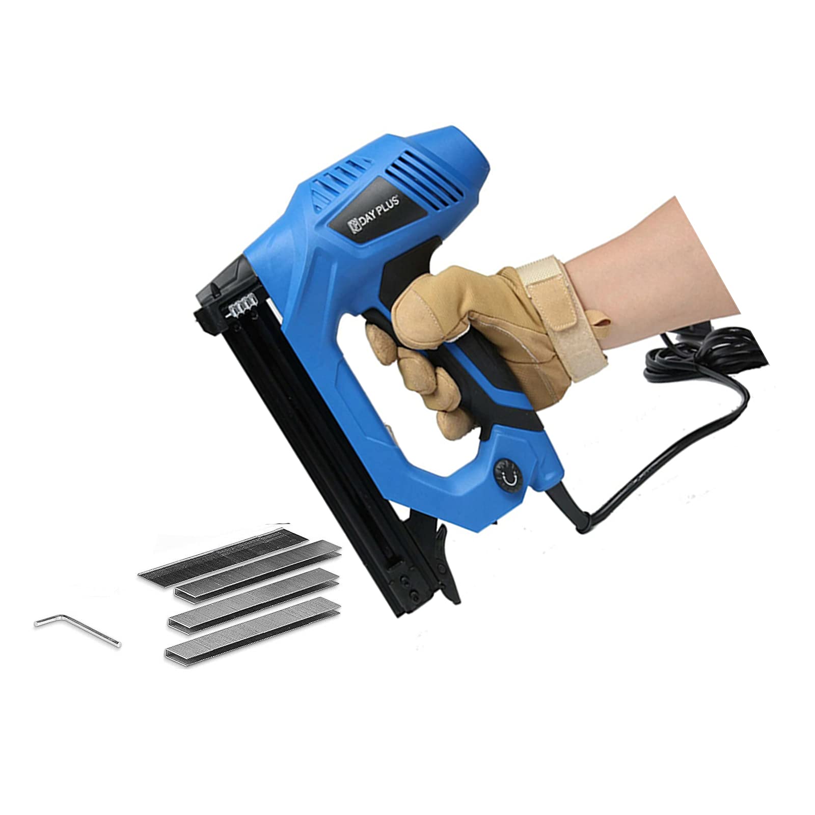 Agrafeuse électrique 2 en 1 Pistolet à ongles professionnel 1080 W Power Nailer Agrafeuse Heavy Duty Brad Nailer Outil de travail du bois pour petit projet de rembourrage, amélioration de l'habitat