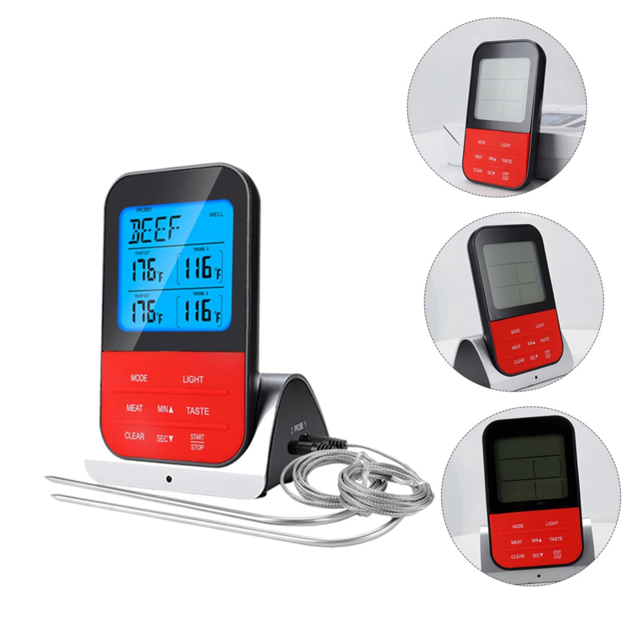 Cabilock Thermomètre Alimentaire Nourriture Viande Thermomètre Digital Numérique Cuisson De La Viande Un Barbecue Thermomètre à Viande Sucre Gril Cuisine Café Électronique Acier Inoxydable