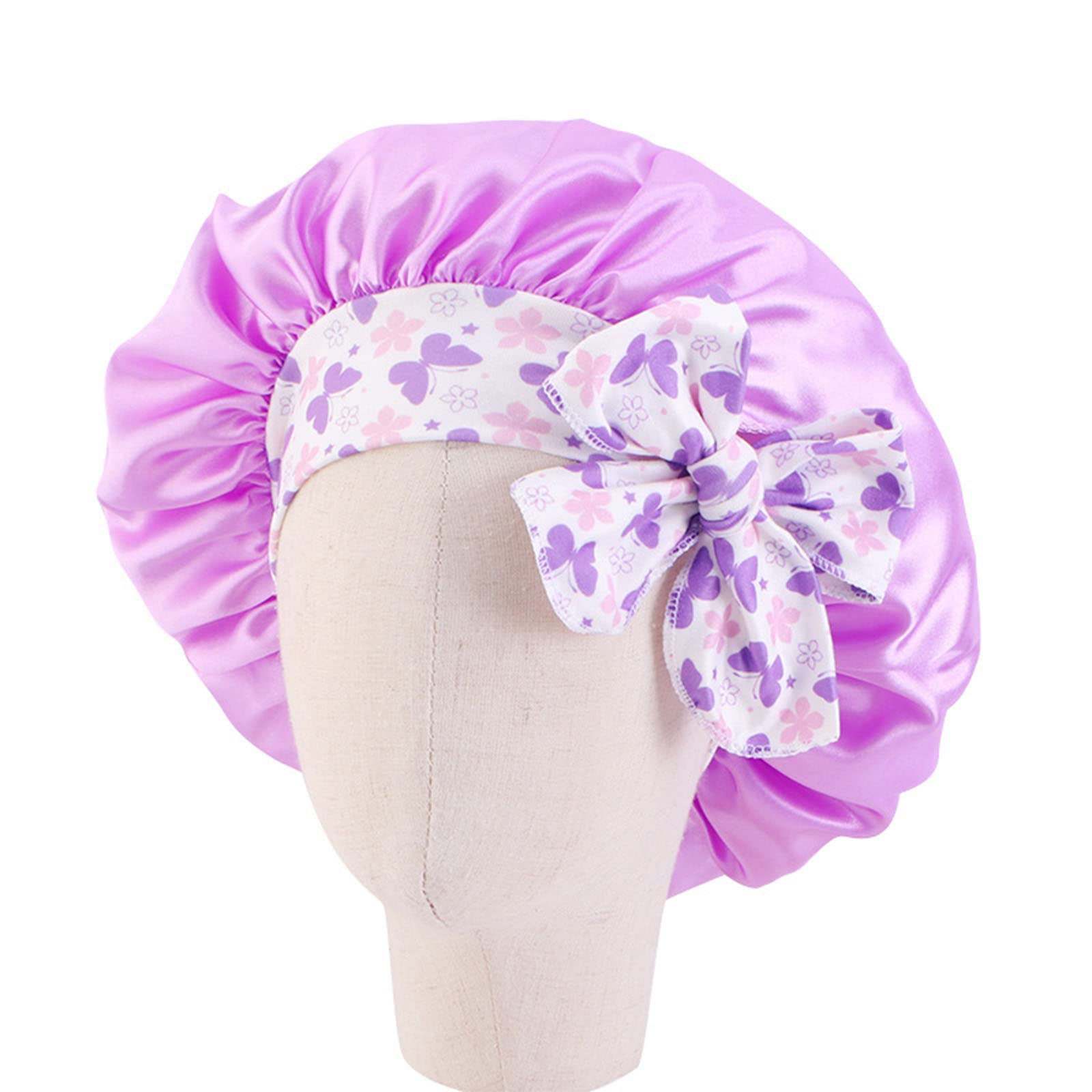 Maxtonser Elastic Hair Cap for Sleeping Reversible Bowknot Decor Haircare Headwear Ceremony Elasticity Night Hat