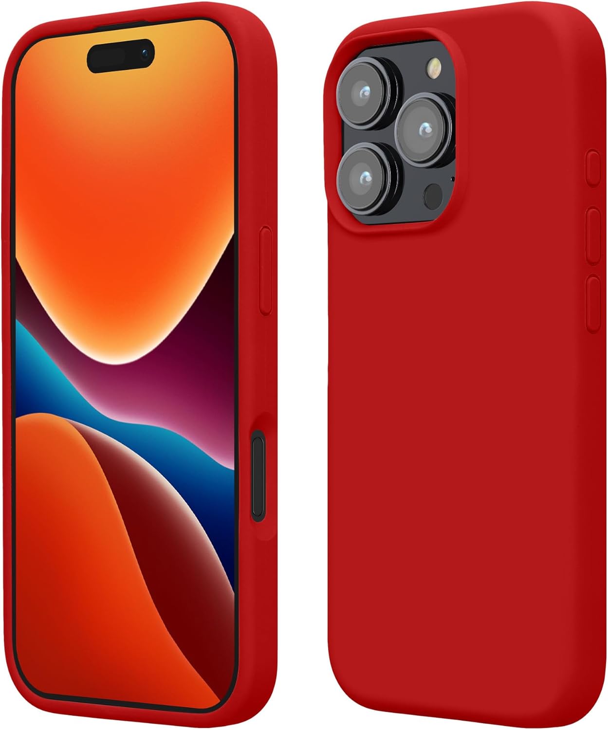 kwmobile Case Compatible with Apple iPhone 16 Pro Max Case - TPU Silicone Phone Cover with Soft Finish - Classic Red