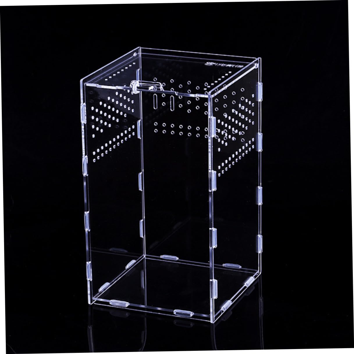 Hemobllo Caja de Cría para Reptiles Acrílica Transparente Ventilación Desmontable para Alimentación de Insectos y Alojamiento Confortable