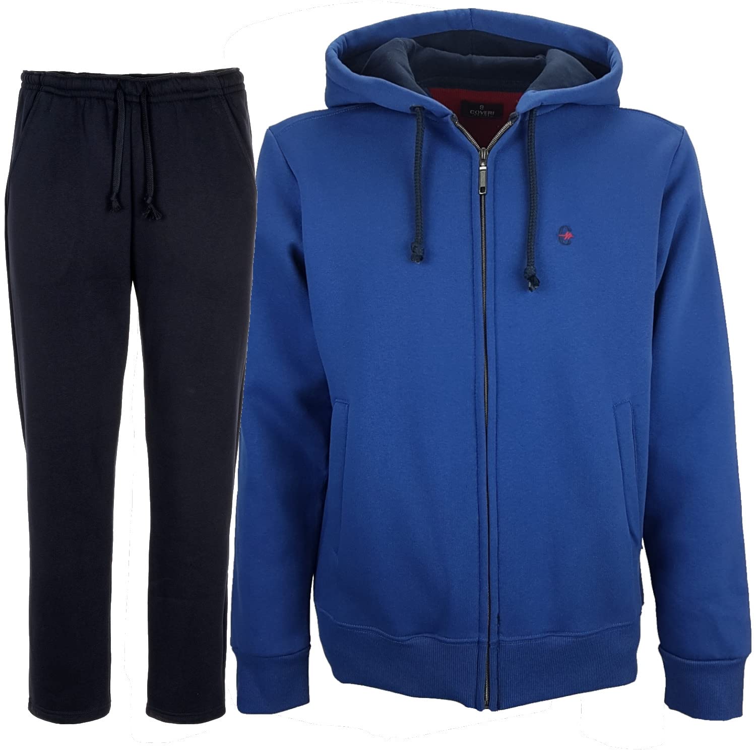 Coveri Tuta Uomo Completa Felpa con Cappuccio Cerniera Zip Invernale M L XL XXL XXXL
