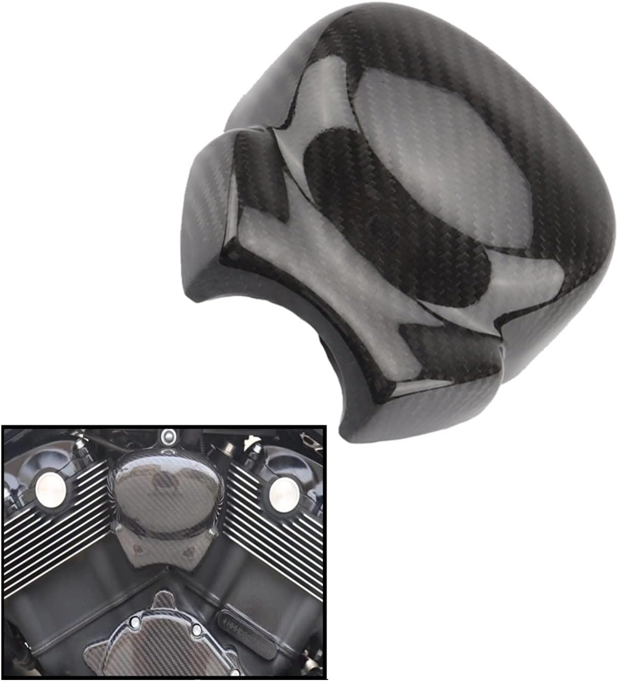 Carbon Fiber Motorcycle Horn Cover Compatible with Harley-Davidson VROD 1250 VRSC VRSCF Nightrod 2002-2017 2012 2013 2014 2015 2016