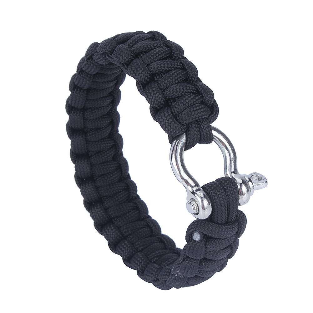 Bracelet De Survie Paracorde Avec Mousqueton Acier - Longueur Déployable, Pour Camping, Randonnée