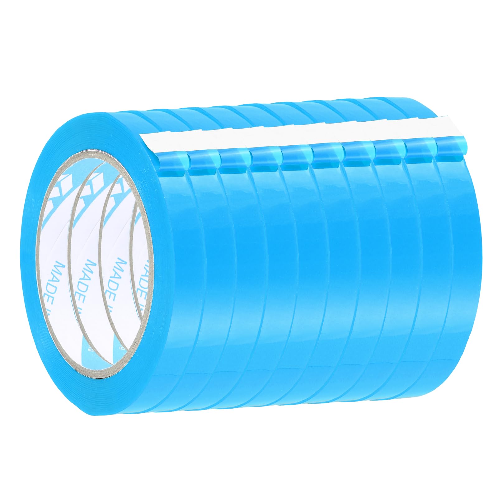 sourcing map 10 Pcs Poly Bag Sealing Tape, 1/2" x 98.4 Yard Plastic Bag Sealer Tape Packaging Sealing for Shops Packaging Food Vegetable Meat Cake Bread Freezer Ice, Sky Blue
