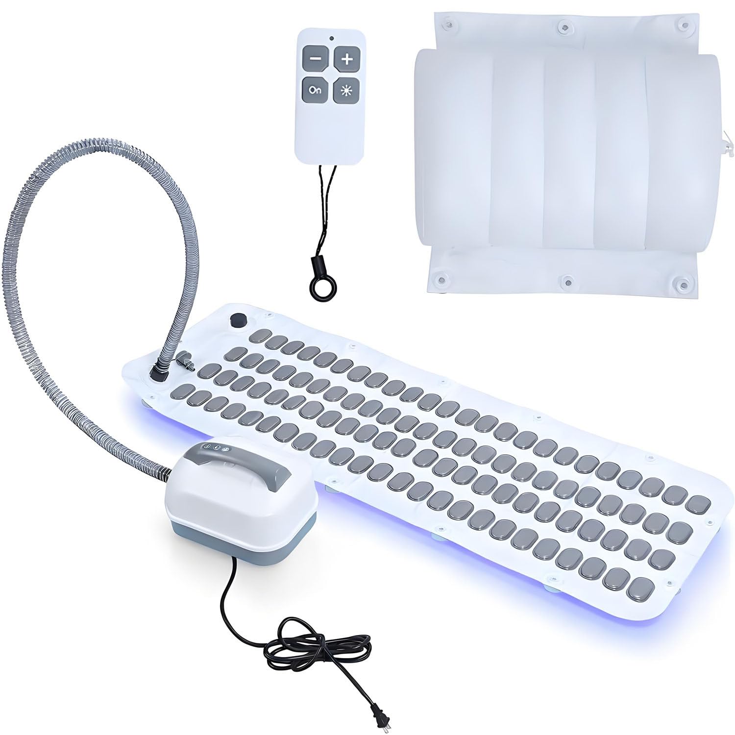 Tappetino da bagno con schiuma per massaggio Home Spa,regolabile a 6 velocità,con pompa elettrica per il mantenimento del calore, cuscino gonfiabile,ventose antiscivolo con telecomando Regular114CM