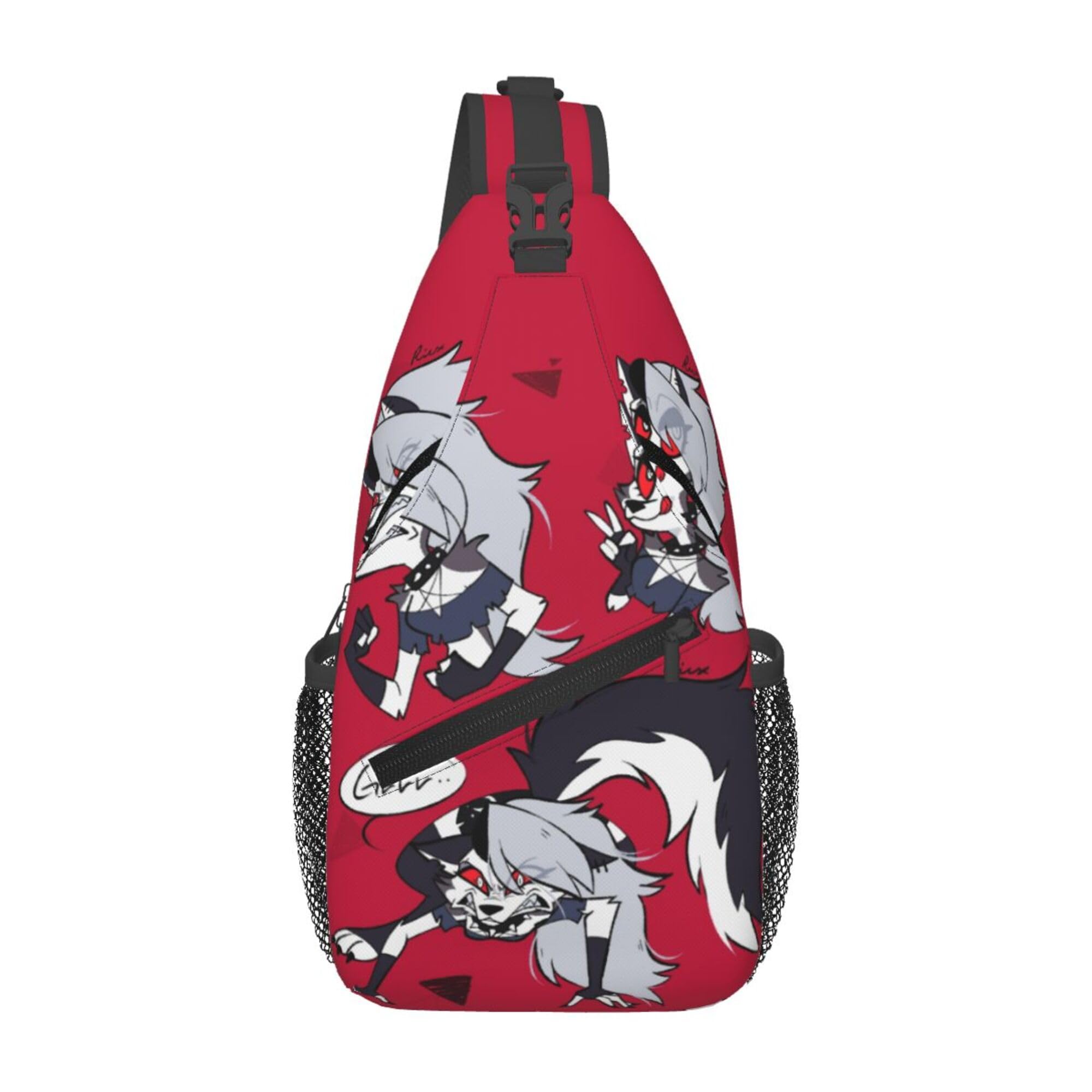 Sling Shoulder Bags Helluva Boss Backpack Leisure Shoulder Bags Anti-Theft Crossbody For Cycling Travelling Workout