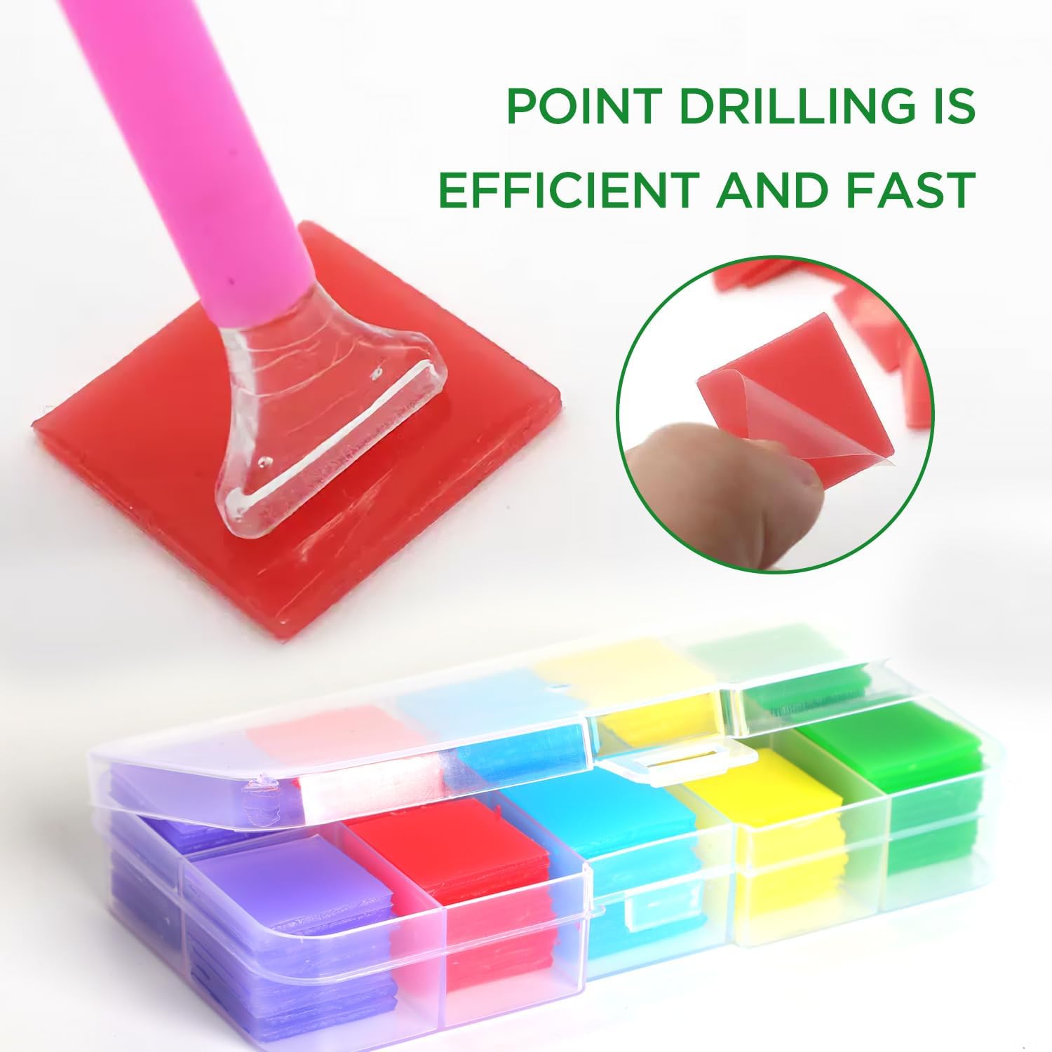 100PCS Diamond Painting Glue Clay,Colorful Diamond Painting Wax, Stitch Painting Set DIY Diamond Wax Tool for Embroidery Accessories, 5 Colors