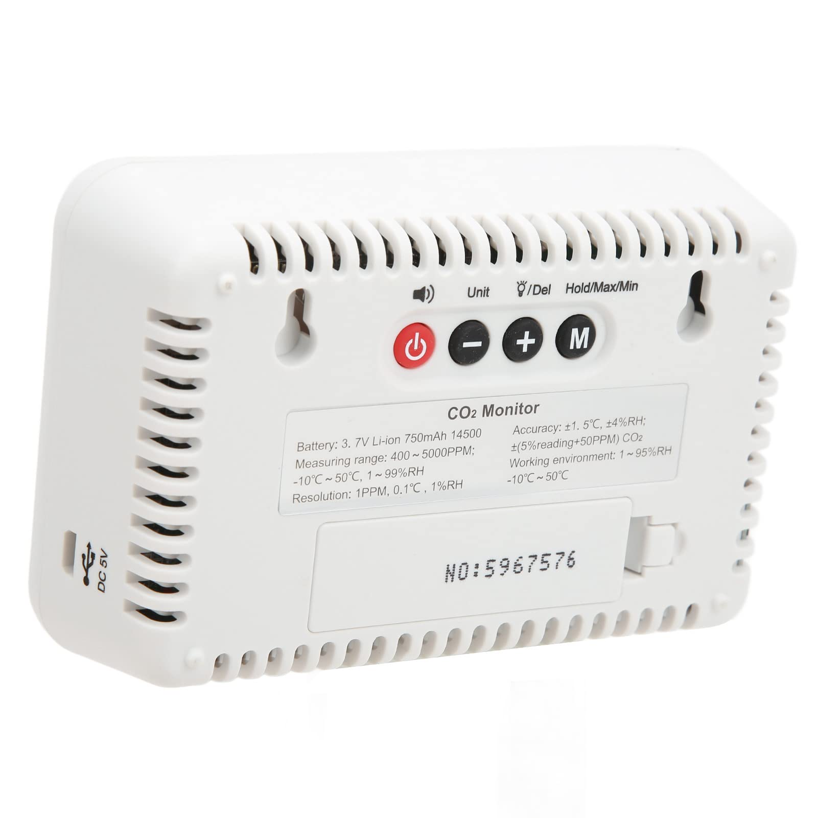 Hyuduo Monitor de Calidad del Aire Detector LCD de CO2 con Probador de Temperatura y Humedad ST8310 Monitor de Dióxido de Carbono Pantalla en Tiempo Real para Oficina, Dormitorio, Sala de Estar,