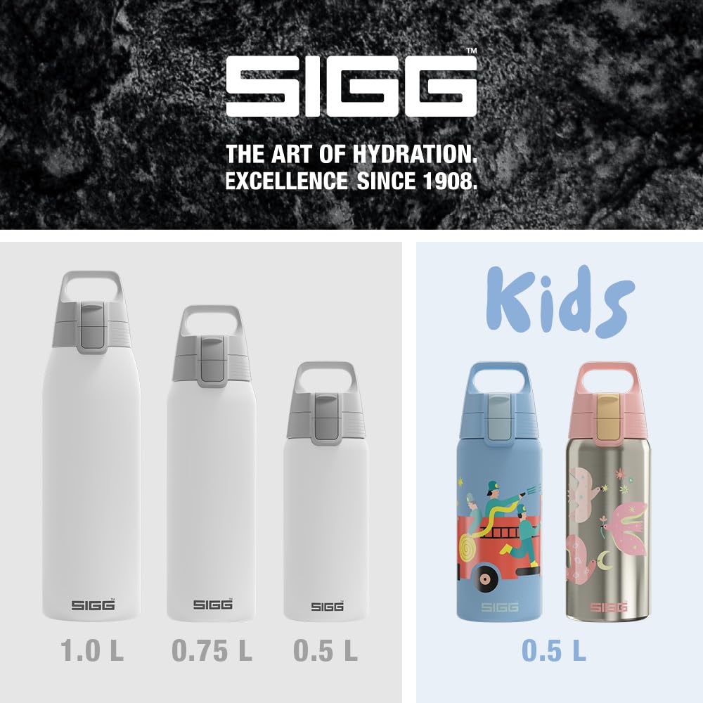 SIGG - Izolowana butelka na napoje – Shield Therm One White – napoje gazowane – szczelna – nadaje się do mycia w zmywarce – nie zawiera BPA – 90% stal nierdzewna z recyklingu – biała, 1,5 l
