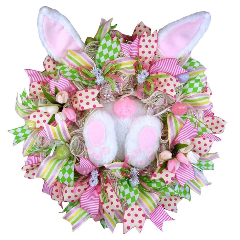 CTRLZS Easter Wreaths for Front Door, with, Spring Easter Wreaths Garland Easter Decor