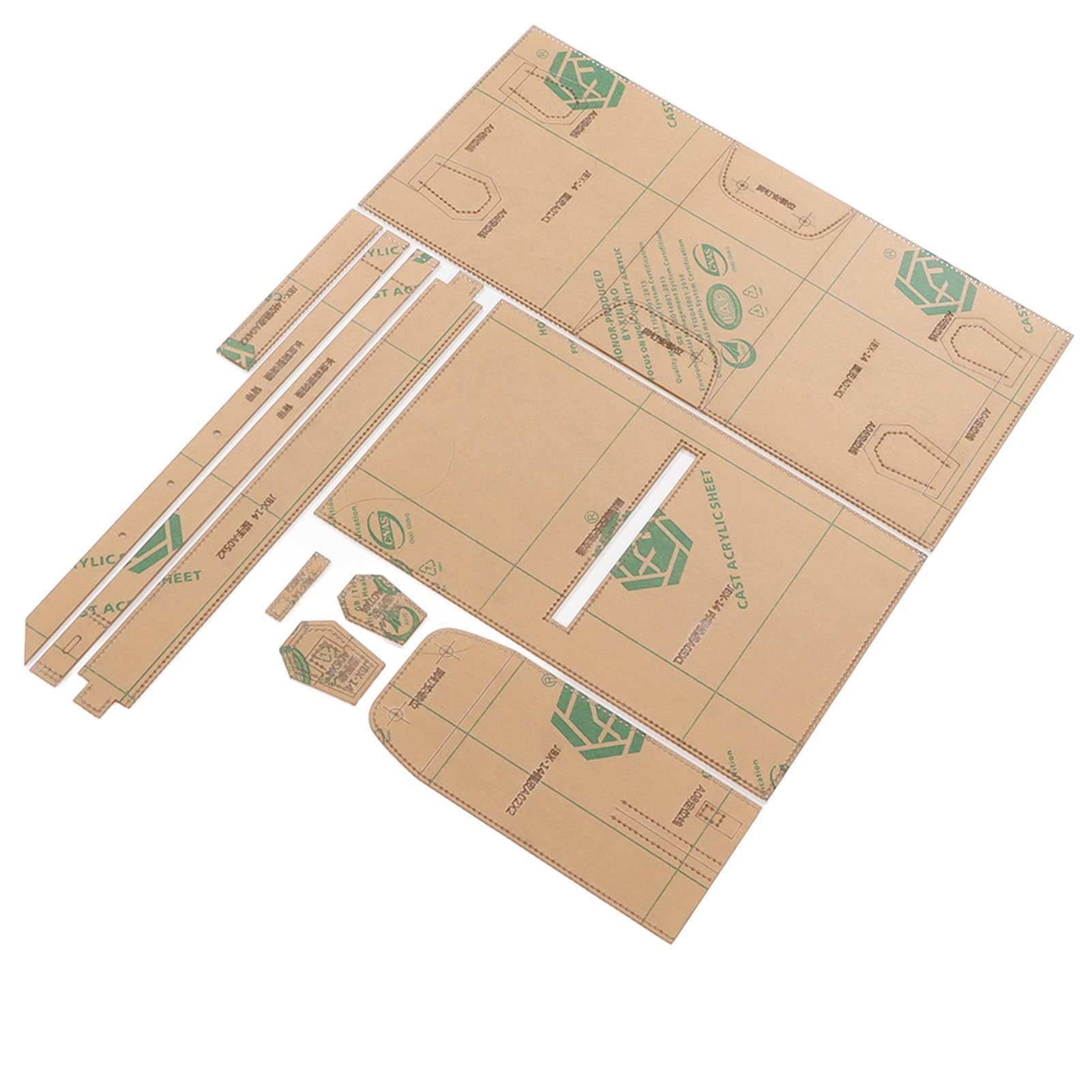 Taschen Acryl Vorlage Lederhandwerk - Schablone Ledermuster, Leder Vorlagen, Herstellungsschablone für Ledertaschen - DIY Lederhandwerk Kit